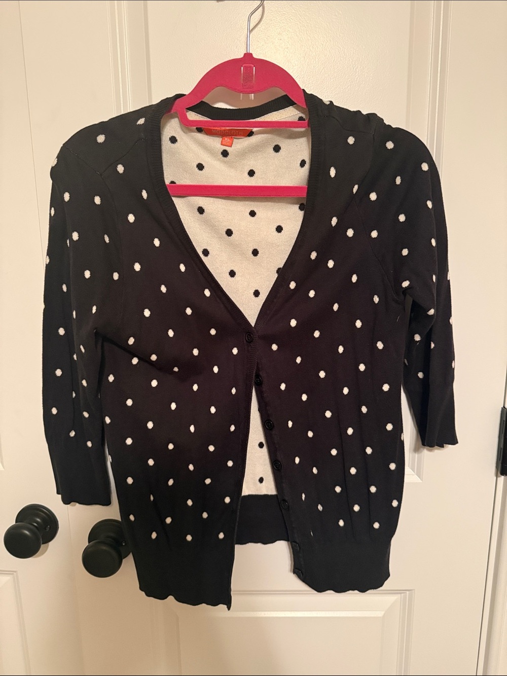 Modcloth Black and White Polka Dot Cardigan